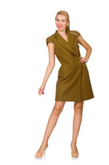 Woman in fashion concept isolated on white