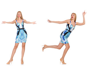 Composite photo of woman in various poses