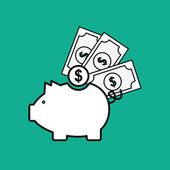 piggy icon design, vector illustration