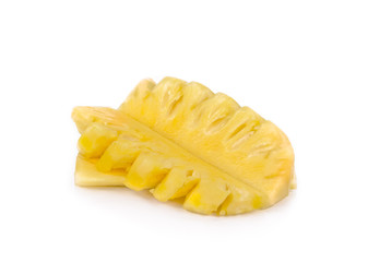 Pineapple slices on white background