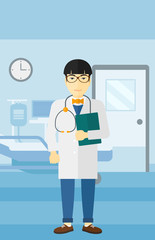 Fototapeta premium Doctor in hospital ward.