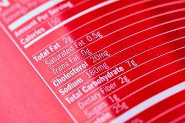 Inscriptions on red plastic sports nutrition bottle