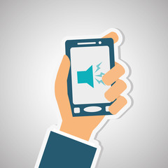 music and smartphone icon design, vector illustration