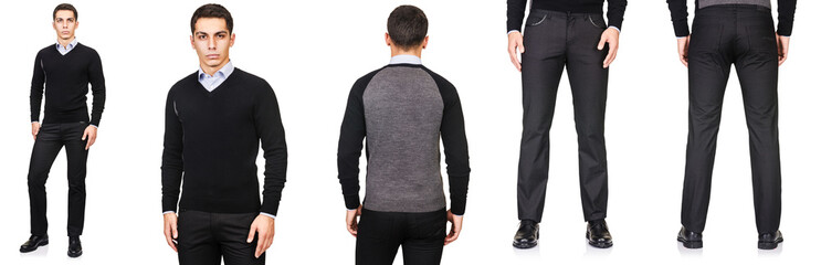 Young man in fashion concept isolated on white