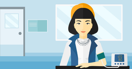 Blood pressure measurement.