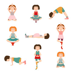 Cartoon pregnant women yoga