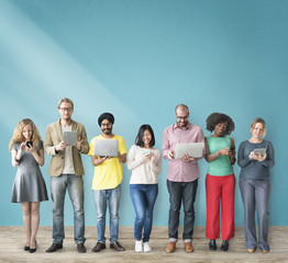 Obraz premium Group of People Connection Digital Device Concept