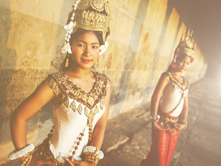 Traditional Aspara Dancers Cambodia Concept