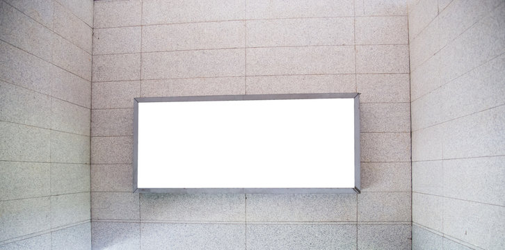 Blank billboard in modern interior hall