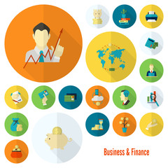 Fototapeta premium Business and Finance Icon Set