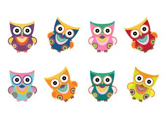 Fototapeta premium Owls on branch at day,Design for cards
