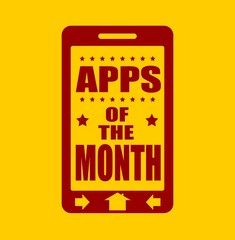 Apps of the month text on phone screen.