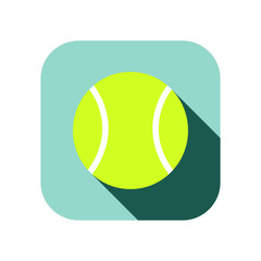 Tennis Ball with long shadow on square