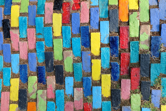 coloful ceramic linear tile texture