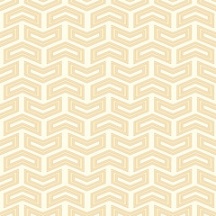 Geometric pattern with golden arrows. Seamless abstract background