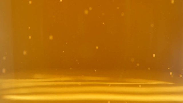 Fresh beer close-up bubbles flowing 4K 3840X2160 UltraHD footage - Beer golden color with bubbles and foam 4K 2160p UHD video 