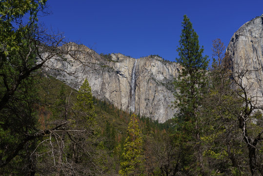 Ribbon Fall in Yosemite National Park in Spring
