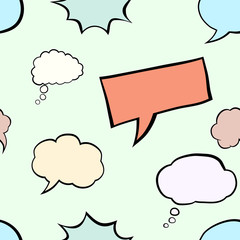 Seamless pattern with comics bubbles