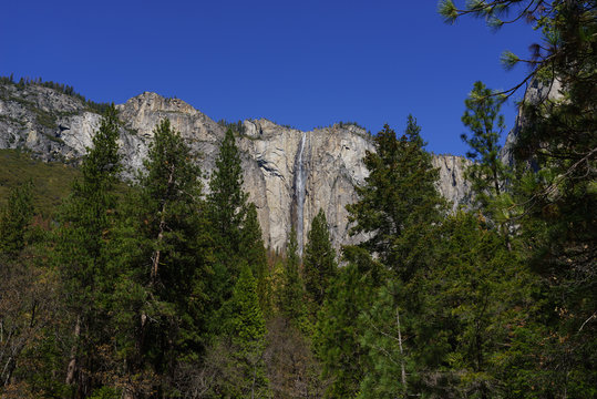 Ribbon Fall in Yosemite National Park in Spring