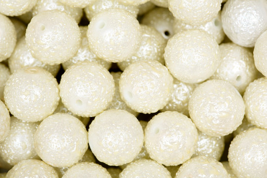 White beads. Hi res photo.