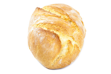 Loaf of bread on white background.