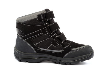 Winter fashion boot on white.