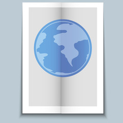 Earth day creative poster card with paper shadows effect vector