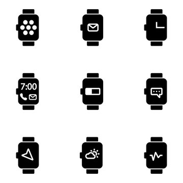 Vector flat smart watch icon. Smart Watch Icon Object, Smart Watch Icon Picture, Smart Watch Icon Image - stock vector