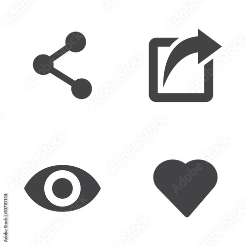Download "Vector like share view icon set. Like Share View Icon ...