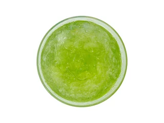 Crédence de cuisine en verre imprimé Jus top view of kiwi or apple juice