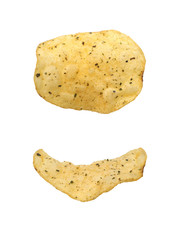 potato chips isolated