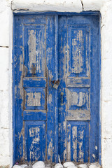 Old blue door in Santorini