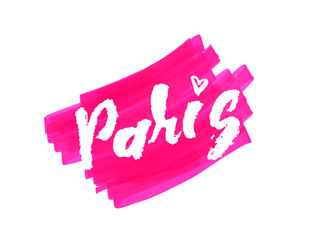 Paris. The hand drawn letters. Lettering and typographic design.