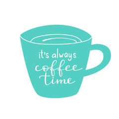 Quote lettering on coffee cup shape