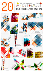 Collection of various abstract backgrounds, geometric style