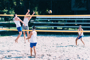 Beach volleyball men's game, professional players