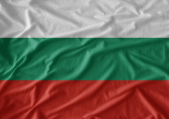 Obraz premium Bulgaria flag pattern on the fabric texture