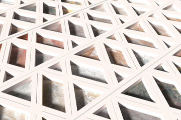 Surface made of triangles splitted with white lines