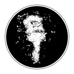 Microphone made from different music notes