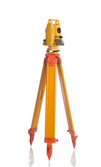 surveyor equipment optical level in white background