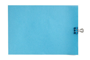 blue paper with binder clip