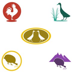 Fowl Farm Animal Icon Logo Vector