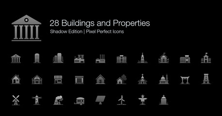 Buildings and Properties Pixel Perfect Icons Shadow Edition