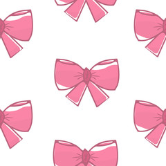 Seamless pattern bow on a colored, beautifu