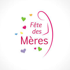 Fête des Mères-courbe et cœurs