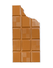 Milk chocolate bar on gold gradient background