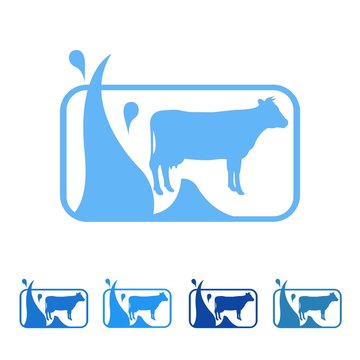Dairy Milk White Drink Goat Sheep Cow Logo Vector Icon