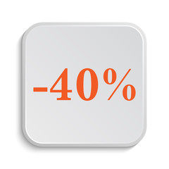 40 percent discount icon