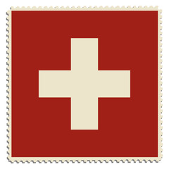 Fototapeta premium Switzerland flag post
