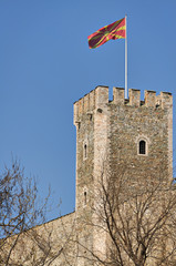 Fortress and flag